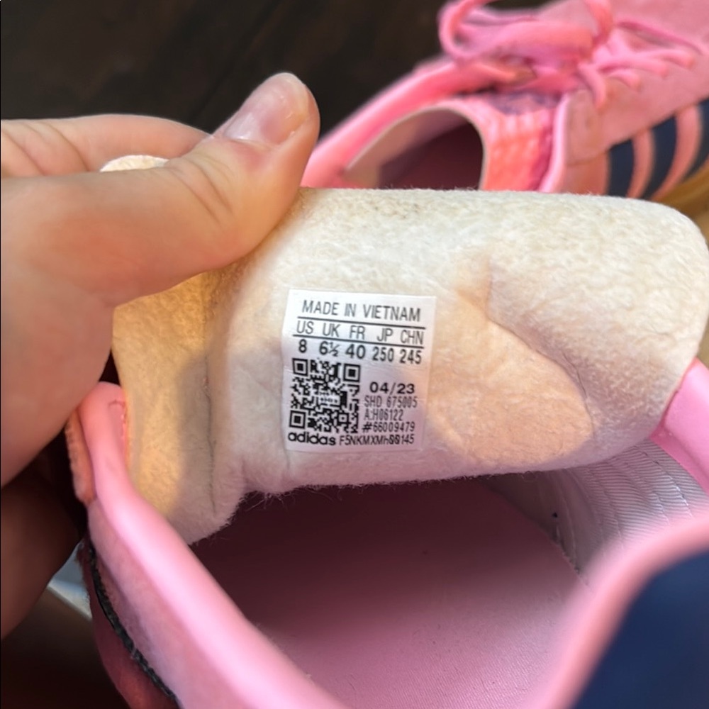 Adidas Pink and Navy Sneakers - Picture 4 of 5